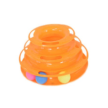 Load image into Gallery viewer, Three Levels pet cat toy Tower Tracks Disc cat Intelligence Amusement triple pay disc cat toys ball Training Amusement plate