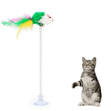 Load image into Gallery viewer, Cat Interactive Toy Stick Feather Wand With Small Bell Mouse Cage Toys Plastic Artificial Colorful Cat Teaser Toy Pet Supplies