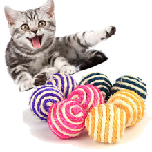 Load image into Gallery viewer, Random Color Cat Play Chewing Toy Straw Cat Pet Rope Weave Ball Teaser Ball Cats Products For Pets hot sale^5