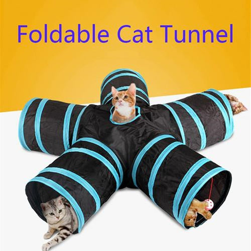 Hot 2/3/4/5 Holes 14 Colors Foldable Pet Cat Tunnel Indoor Outdoor Pet Cat Training Toy for Cat Rabbit Animal Play Tunnel Tube