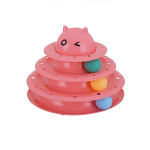 Funny Pet Toys Cat Crazy Ball Disk Interactive Amusement Plate Play Disc Trilaminar Turntable Cat Toy Z