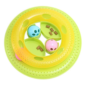 Funny Pet Toys Cat Crazy Ball Disk Interactive Amusement Plate Play Disc Trilaminar Turntable Cat Toy Z