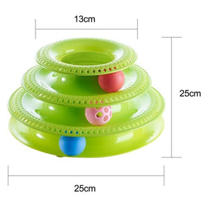 Funny Pet Toys Cat Crazy Ball Disk Interactive Amusement Plate Play Disc Trilaminar Turntable Cat Toy Z