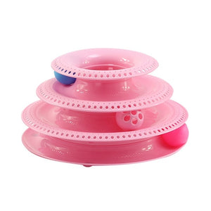 Funny Pet Toys Cat Crazy Ball Disk Interactive Amusement Plate Play Disc Trilaminar Turntable Cat Toy Z