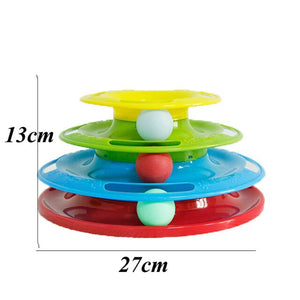 Funny Pet Toys Cat Crazy Ball Disk Interactive Amusement Plate Play Disc Trilaminar Turntable Cat Toy Z