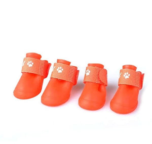 4pcs/lot S/M/L Pet Dog Rain Shoes for Dogs Booties Rubber Portable Anti Slip Waterproof Pet Dog Cat Rain Shoes