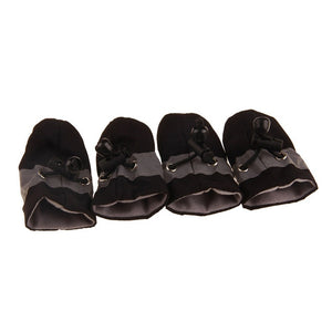 4Pcs/set Pet Dogs Winter Shoes Rain Snow Waterproof Booties Socks Rubber Anti-slip Shoes For Small Dog Puppies Footwear Cachorro