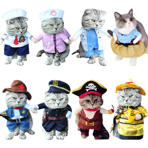 Funny Cat Clothes Pirate Suit Clothes For Cat Costume Clothing Corsair Halloween Clothes Dressing Up Cat Party Costume Suit