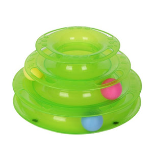 Funny Cat Pet Toy Cat Toys Intelligence Triple Play Disc Cat Toy Balls Cat Crazy Ball Disk Interactive Toy for IQ Traning