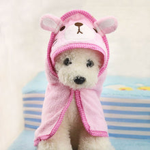 Load image into Gallery viewer, Cute Pet Dog Towel Soft Drying Bath Pet Towel For Dog Cat Hoodies Puppy Super Absorbent Bathrobes Cleaning Necessary supply